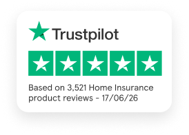 Trustpilot five-star home insurance product reviews logo.